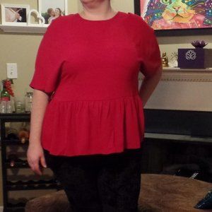 Size 20 Simply Be Soft Peplum Top W/Bow